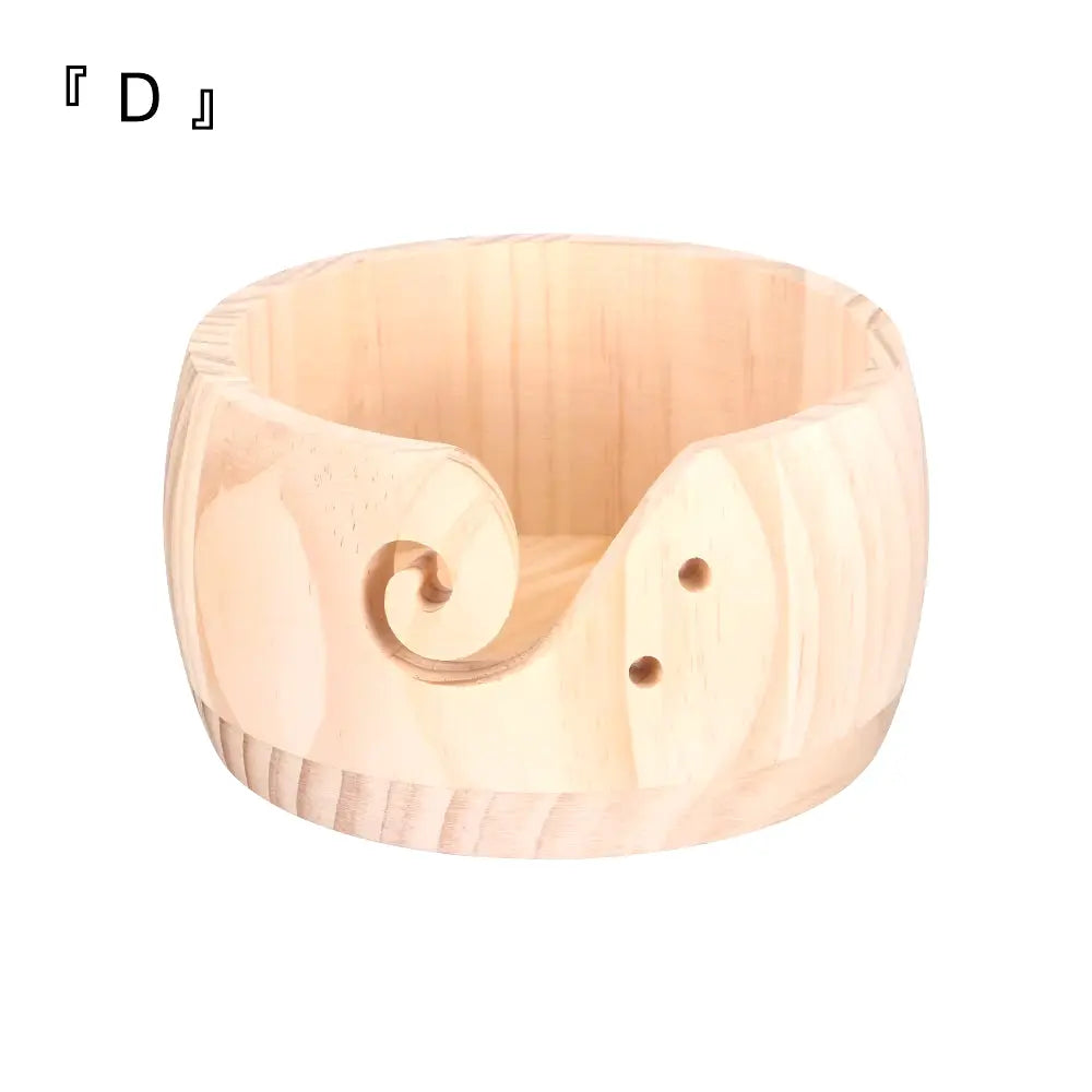 Wooden Yarn Bowl Knitting Yarn Bowls with Holes Crochet Bowl Holder Handmade Yarn Storage Bowl for DIY Knitting Crocheting