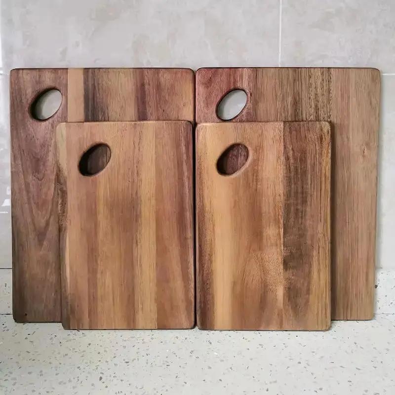 High Quality Acacia Wood Cutting Board ,Practical Double-Sided Wooden Cutting Board, Regular Bread Board with Oval Handle