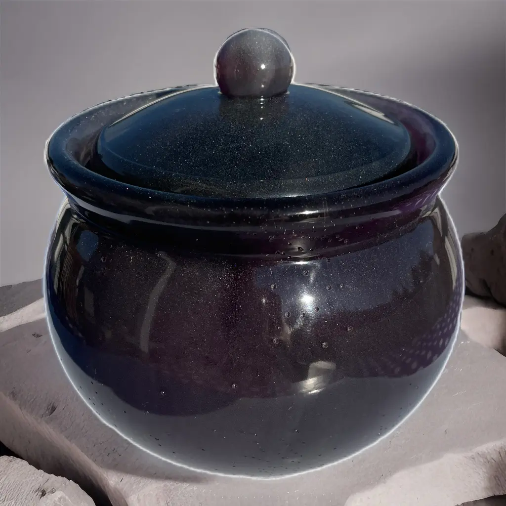 Utsøkt håndlaget dekorativ epoxy krukke med lokk Epoxy-Crafts