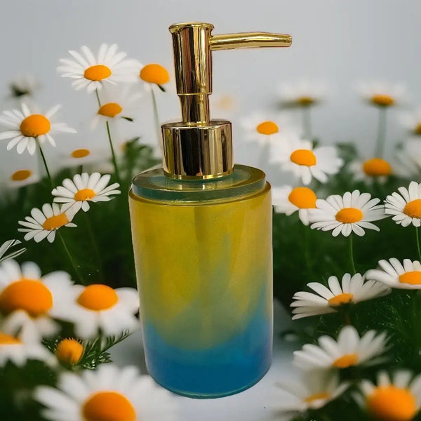 Handmade epoxy soap dispenser – side view