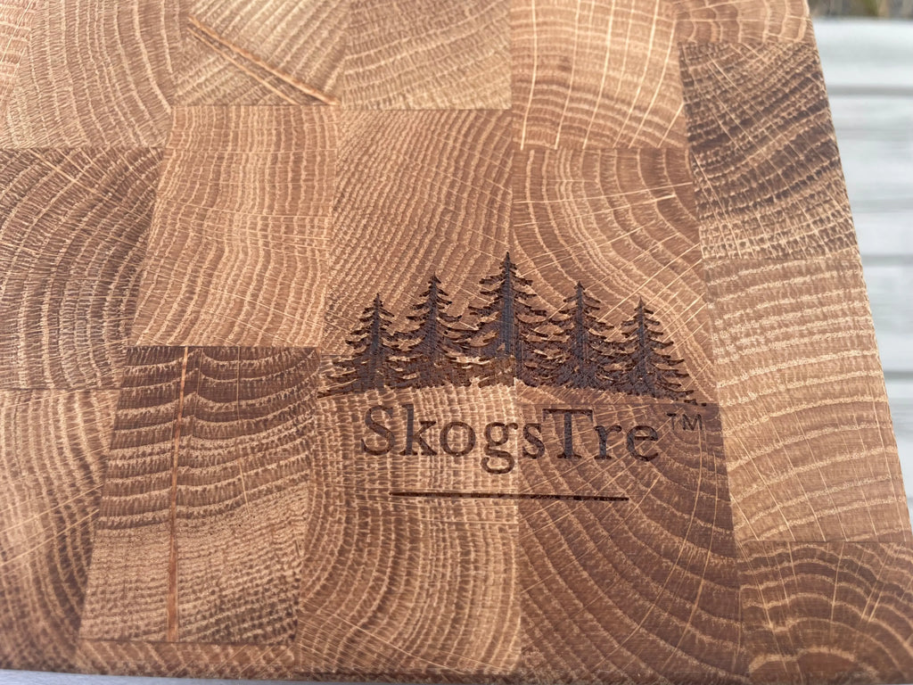 Premium Skjærefjøl i Eik Endeved 400 × 300 x 43 mm SkogsTre