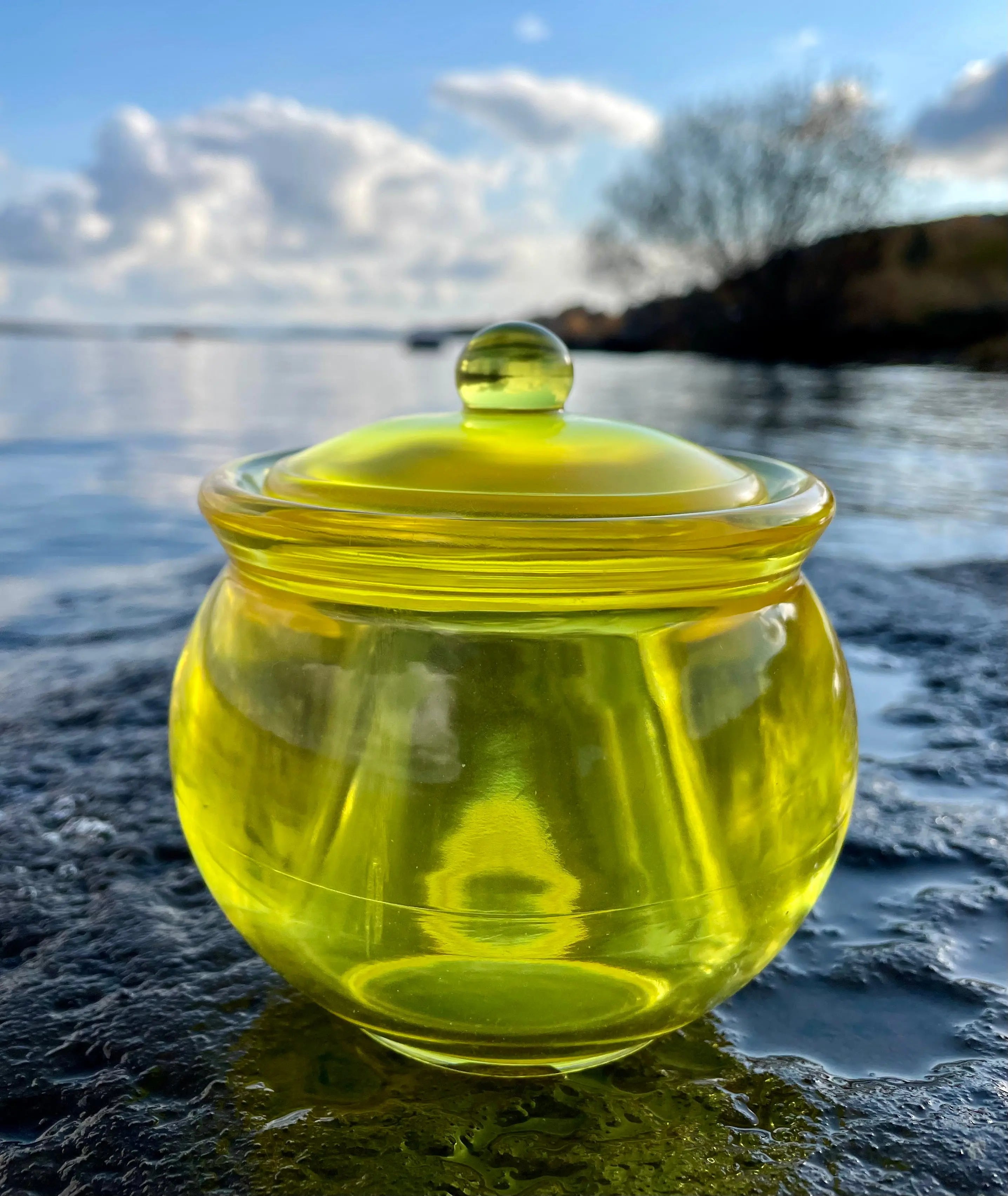 Elegant oppbevaring | Utsøkt håndlaget Epoxy Krukke med lokk Epoxy-Crafts