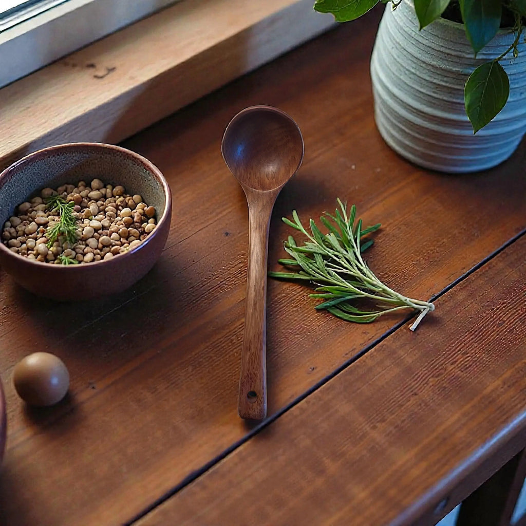 Suppe Øse – Håndlaget Kjøkkenredskap i Naturlig Tre Epoxy-Crafts