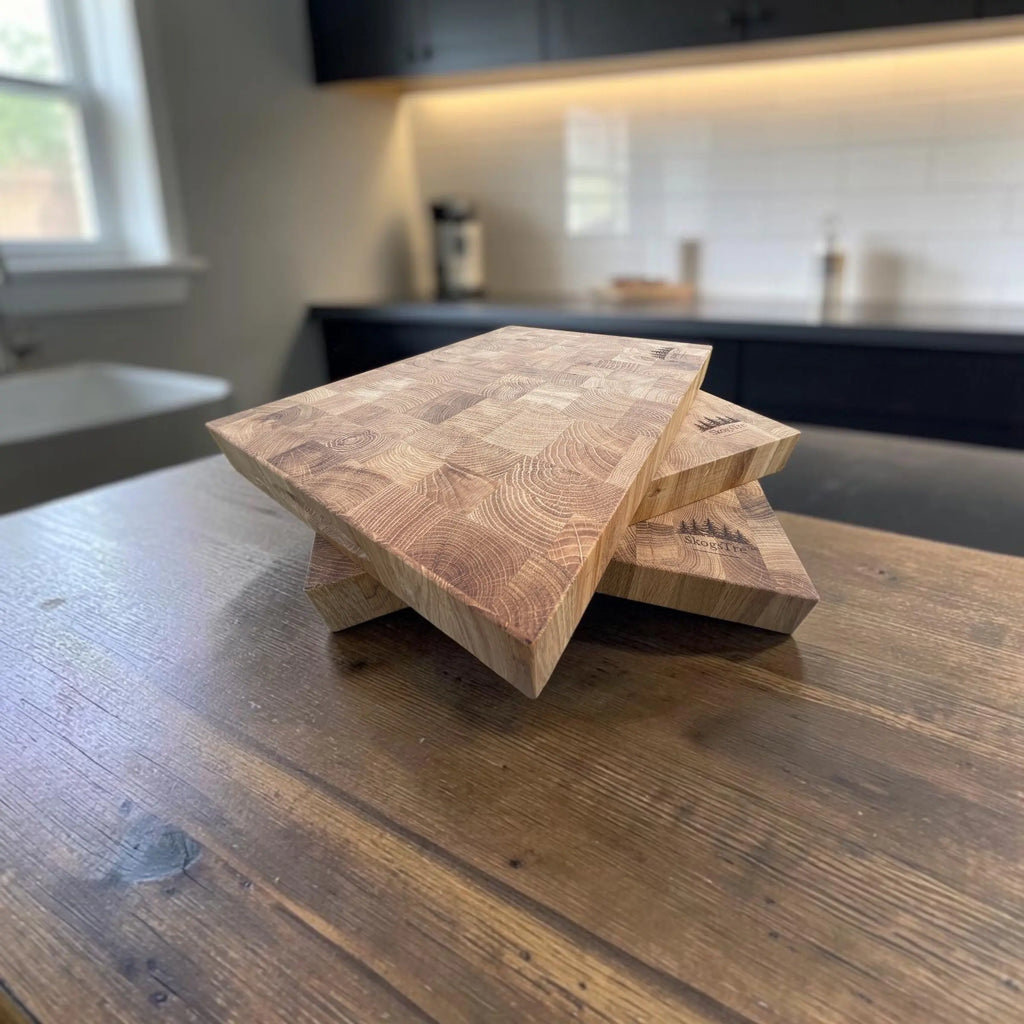 Premium Skjærefjøl i Eik Endeved 400 × 300 x 43 mm SkogsTre