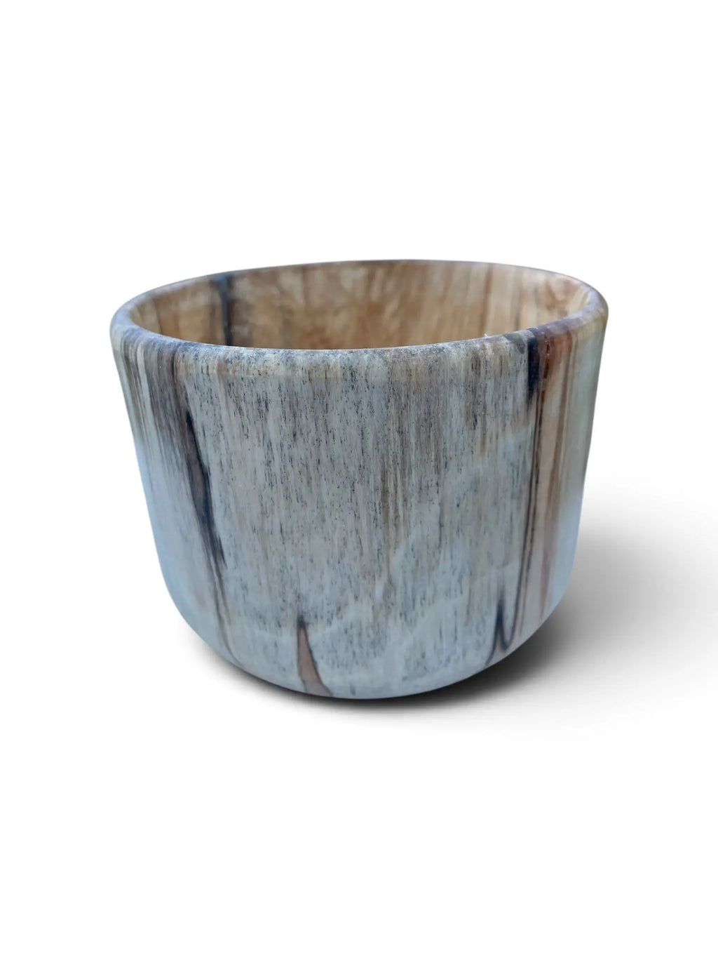 Håndreid krukke i surnet bjørk og sort epoxy – Ø12 cm Epoxy-Crafts