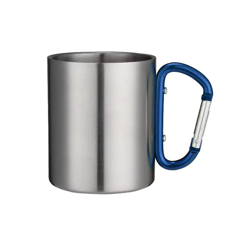 220Ml Stainless Steel Cup for Camping Traveling Outdoor Cup with Handle Carabiner Climbing Backpacking Hiking Portable Cups