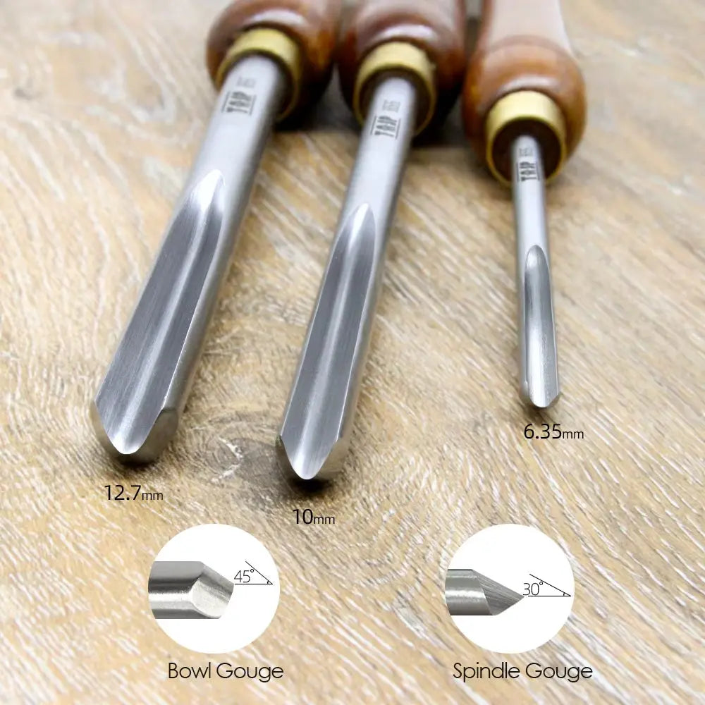 HSS Wood Turning Chisel Spindle Bowl Gouge Woodturning Tools Lathe Accessories with Walnut Handle for Woodworking Hobbies